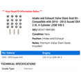 thumbnail image 2 of Intake and Exhaust Valve Stem Seal Kit - Compatible with 2010 - 2013 Suzuki SX4 2.0L 4-Cylinder J20B VIN 5 2011 2012, 2 of 2