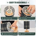 thumbnail image 4 of Small Table Lamp LED Bedside Nightstand Lamps with Fabric Shade Decor Desk Lamp for Living Room Bedroom Office Dark Navy Blue Plaid, 4 of 7