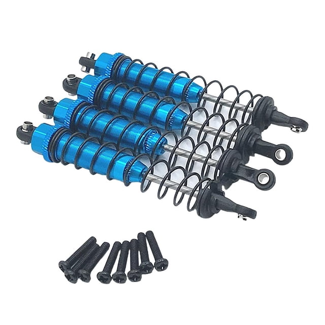 Amortiguador de aceite delantero y trasero para coche RC Buggy de metal 1:12 mejorado para WLtoys Azul