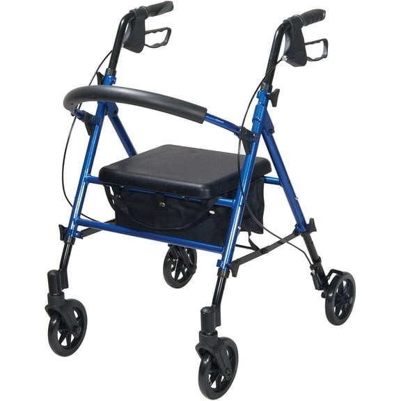 Adjustable Height Rollator with 6" Wheels, Blue( Pack of 2 )