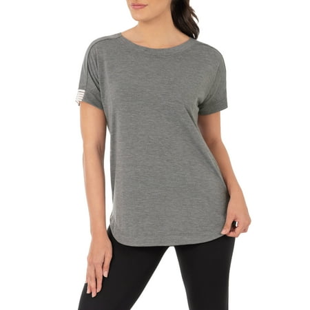 Athletic Works Women's Active Tape Short Sleeve Shirt