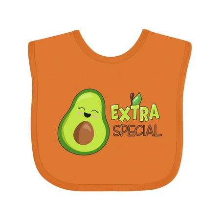 

Inktastic Extra Special with Cute Smiling Avocado Gift Baby Boy or Baby Girl Bib