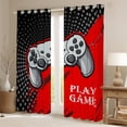 thumbnail image 2 of Manfei Gray Gamepad Black Out Curtains,Console Game Lovers Curtains Pack of 2 (42x63 Each),Geometric Circle Dots Bedroom Curtains For Boy,Breathable Home Decor, 2 of 6