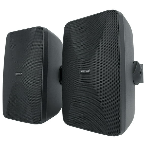 2 Rockville WET-6525B 6.5" 70V Commercial Indoor/Outdoor Wall Speakers in Black