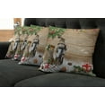 thumbnail image 2 of Ambesonne Christmas Throw Pillow Cover 4 Pack, Snowman in the Garden, 16", Multicolor, 2 of 6