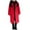 Red, variant on ShomPort Coat for Girls Open Front Wool Lapel Button Up Waterproof Casual Long Overcoat Solid Color Going Out Trendy Outcoat