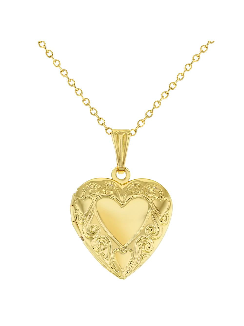 Small Multiple Heart Photo Locket Womens Pendant Necklace 19"