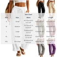 thumbnail image 3 of Resicozy Linen Pants Women Beach Vacation High Waist Elastic Drawstring Straight Leg Long Trouser with Pockets Cuffed Hem Wine M, 3 of 3
