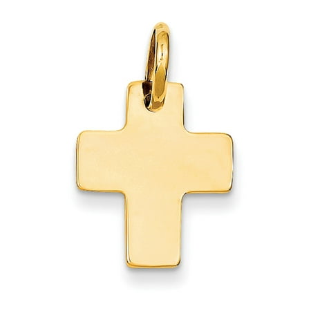 - 14k Yellow Gold Polished Cross Charm LAL75219