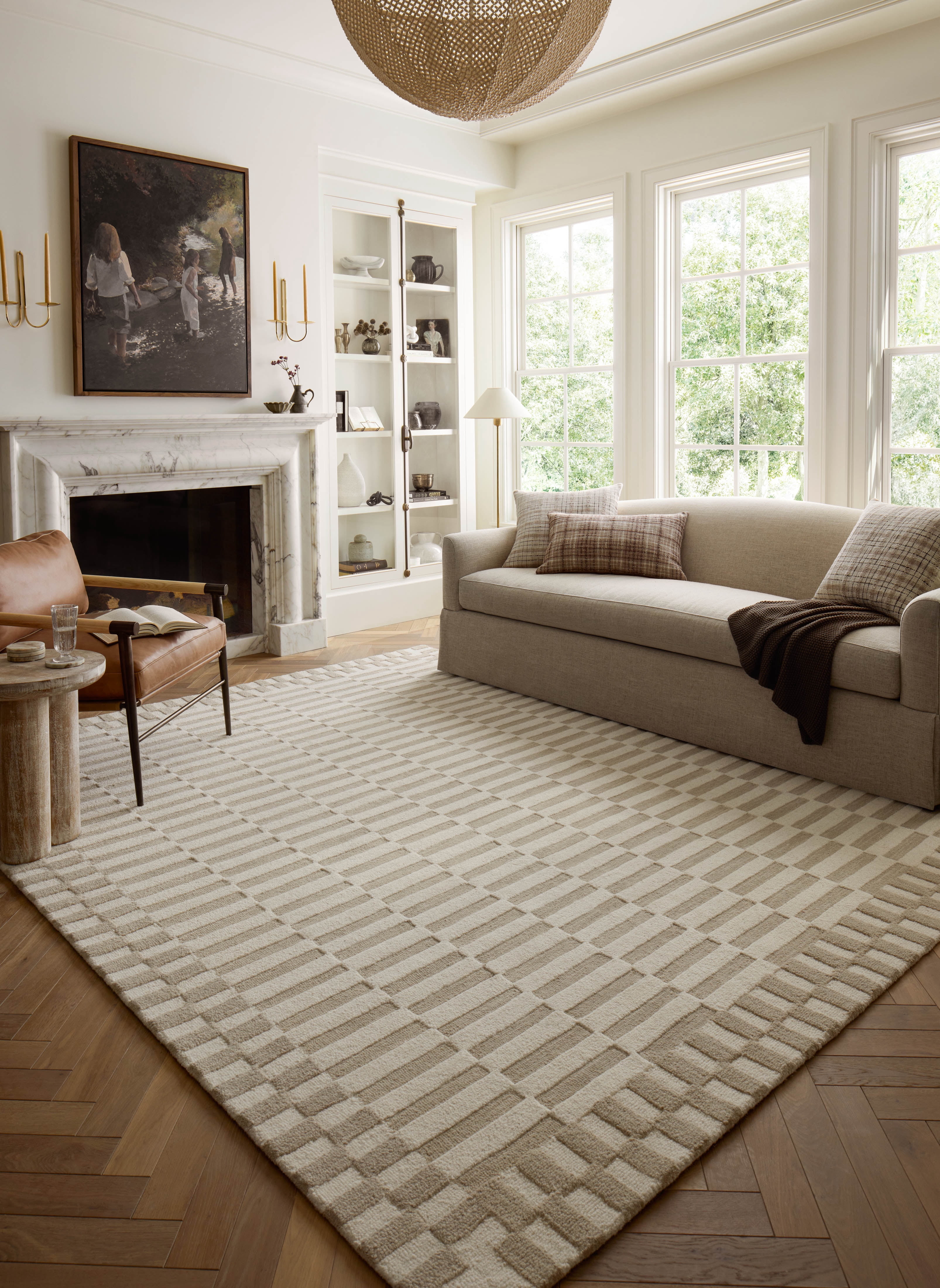 Chris Loves Julia x Loloi Bradley Ivory / Beige 5'-0" x 7'-6" Area Rug