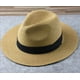 thumbnail image 1 of Sombrero de Paja Unisex Panamá Sombrero de Sol de ala Ancha de 58-60 cm para Hombres y Mujeres Sombrero de Paja Ajustable, 1 of 5