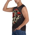 thumbnail image 3 of Goofa Red Mushrooms Printed Men's Sleeveless T-Shirt - Athletic Gym Workout Tank Top for Men - Moisture-Wicking, UPF 30+ Quick-Dry Muscle Tee-X-Large, 3 of 8