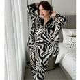 thumbnail image 3 of Conjunto de Pijama de seda sintética para mujer, ropa de dormir femenina con solapa de satén a cuadros, camisa de manga larga y pantalones para el hogar, 3 of 4