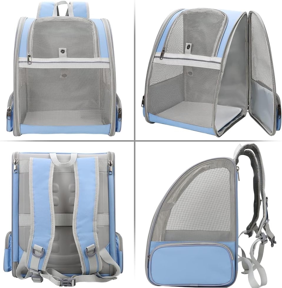 Breathable and lightweight pet bag,Innovative Traveler Bubble Backpack Pet Carriers for Cats and Dogs (Black)