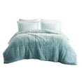 thumbnail image 1 of Intelligent Design 90" 3-Piece Shaggy Long Fur Fabric Comforter Mini Set in Blue, 1 of 8