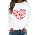 thumbnail image 2 of Styesk Chandails à Manches Longues pour Femmes, Imprimé de Cœur, Hauts de Sortie, T-Shirts Confortables et Doux à Col Rond, Chandail à Enfiler, Mode, Ample, Léger, Chandail en Molleton, Graphique de la Saint-Valentin, Hauts Décontractés, 2 of 3