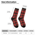 thumbnail image 6 of Uemuo Red Black Plaid Pattern Women's Crew Socks, Soft Durable Breathable Moisture-Wicking with Odor Control Cotton socks, 6 of 9