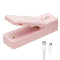 Mini Bag Sealer-2In1 Portable Rechargeable Handheld Vacuum Heat Sealers &Cutter for Plastic Storage Food 1Pcs Pink