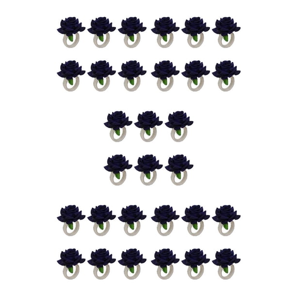 Servilletero Naiovety 6 piezas Lino Flor artificial Portátil Reutilizable Decoración romántica