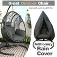 thumbnail image 6 of CHINNLUU Oversized Hanging Egg Chair with Stand, Outdoor Indoor Wicker Swing Chair with UV-Resistant Cushions and Rain Cover, 400lbs Capacity Patio Hammock Chair for Backyard, Balcony, Black, 6 of 10