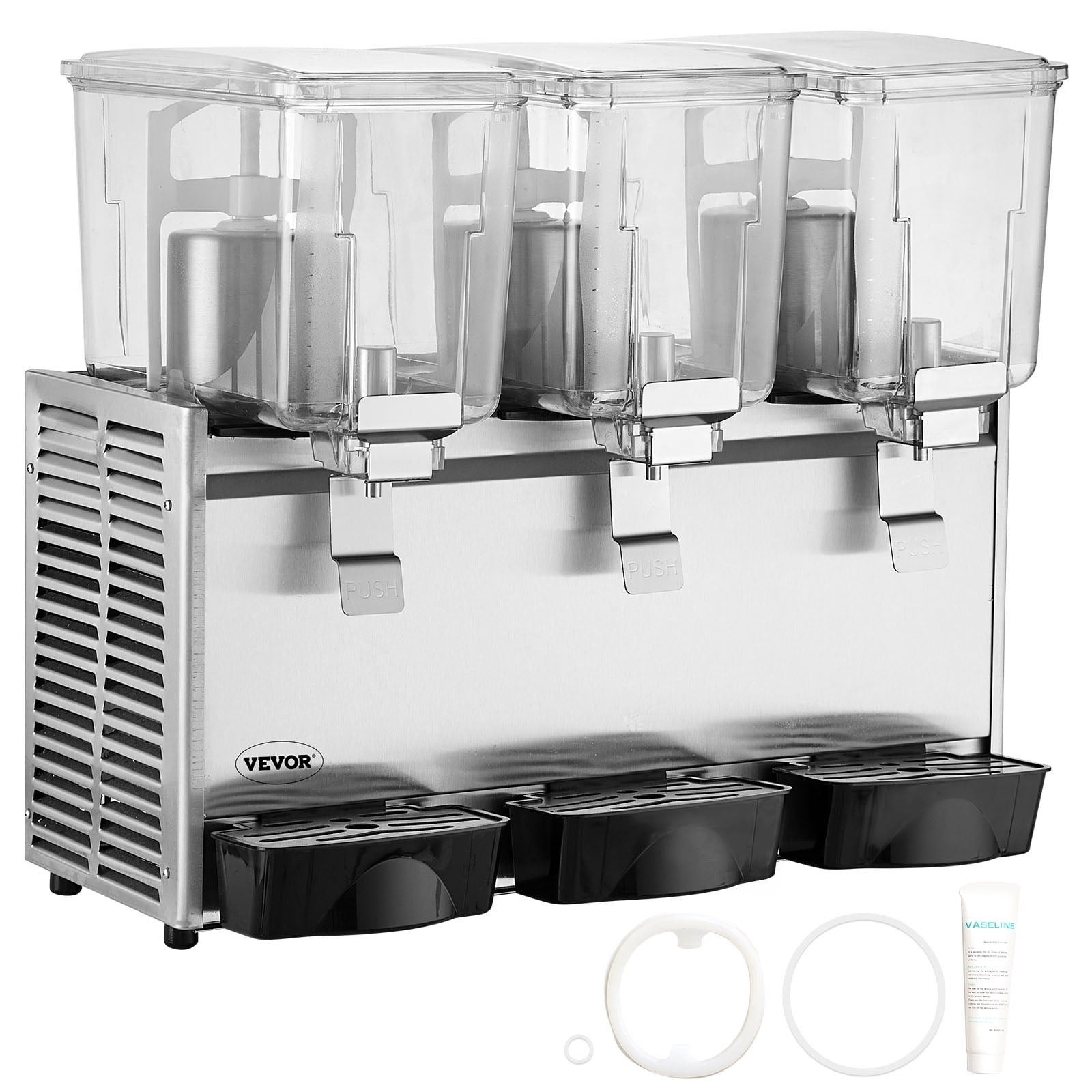 KFFKFF Commercial Beverage Dispenser Cold Juice Ice Drink Dispenser 12L 3 Tanks