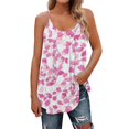thumbnail image 1 of Camiseta Sin Mangas Para Mujer Sin Mangas Cami Tops Moda Corte Bajo Plisado Correa de Espagueti Camisola Suelta Chaleco Holgado Odeerbi ODB158666, 1 of 6
