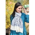 thumbnail image 4 of Sapphire Blue woolen Scarf with zigzag Prints For Women Exquisite Unique Summer/Spring Collection Lightweight Soft Scarf Shawl Wrap., 4 of 5