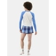 thumbnail image 3 of No Boundaries Long Sleeve Tee and Flannel Shorts Pajama Set, 2-Piece, Women’s and Women’s Plus, 3 of 5