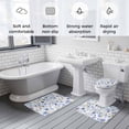 thumbnail image 6 of Blue Daisy Bathroom Rugs Set Farmhouse Flowers Floral Non Slip Absorbent Soft Bath Mats 3 Piece Set with Bathroom Rug, U-Shaped Floor Mat, Toilet Seat Cover Large Size, 6 of 9