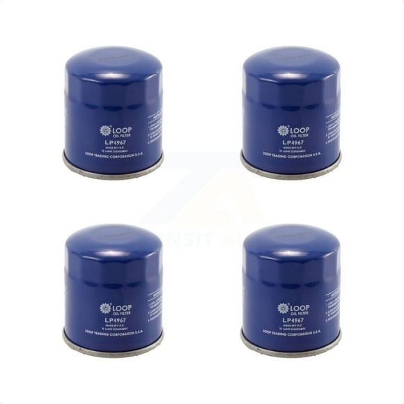 LOOP Engine Oil Filter (4 Pack) for Car Toyota Corolla RAV4 Yaris Camry Lexus Highlander Matrix Echo Cross C-HR Tundra Prius Prime Sienna Pontiac Vibe C Venza UX250h NX350h iM RX350 RX350h KLO-100070
