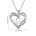 thumbnail image 2 of Ladies Double Heart Diamond Necklace With 26 English Letters Couple Necklace, 2 of 8