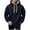 Navy, variant on Men's Causal Fleece Pullover Hoodies Lightweight Jersey Athletic Workout Hooded Sweatshirts Tops Long Sleeve Knit Button Henley Shirt with Drawstring Navy
