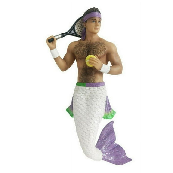 Ace Tennis Player Merman Christmas Holiday Ornament December Diamonds
