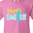 thumbnail image 4 of Inktastic Happy Easter with Cross in Teal Plaid Youth T-Shirt, 4 of 5