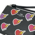 thumbnail image 4 of Coach Women's Small Corner Zip Wristlet with Heart Bolt Print (Black Multi), 4 of 5