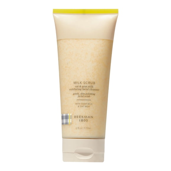 Beekman 1802 Exfoliant pour le Visage à l'Avoine + Lait de Chèvre - Nettoyage Doux avec Exfoliant Facial aux Billes de Jojoba - Nettoyant pour le Visage pour Peau Sensible - Sans Parfum
