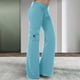 thumbnail image 2 of Pantalones de trabajo para mujer: pantalones harem casuales elásticos de cintura alta, estilo retro, tejido holgado, bolsillos, ideales para yoga y actividades al aire libre., 2 of 4