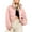 Pink, variant on Mgmyaa Women's Fitted Cropped Puffer Bubble Jacket Stand Collar Quilted Lightweight Outerwear Zippered Pockets Coat