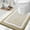 Beige and White, variant on Smiry U-Shaped Luxury Bathroom Rugs, Ultra Soft and Absorbent Microfiber Contour Bath Rug, Non-Slip Machine Washable Toilet Rug, 24"x20", Beige and White