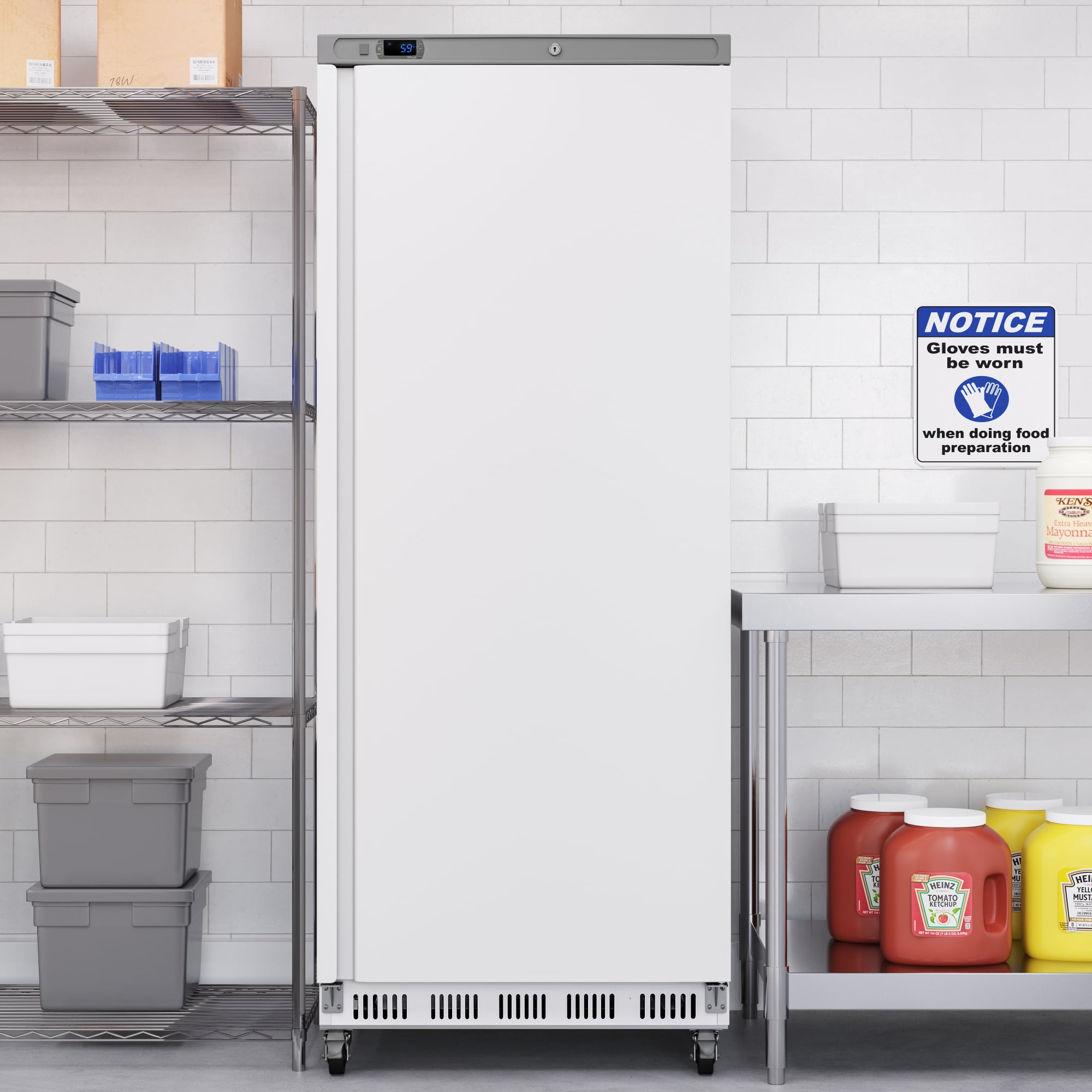 30 in. Commercial One Door Convertible Reach-In Refrigerator/Freezer with 25 Cu. Ft. Capacity in White, ETL Listed (KM-RIC-1DWH)