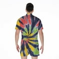thumbnail image 2 of Black Backed Spiral Tie Dye Short Sleeve Men'S Rompers, Tie Dye Pattern Casual Summer Jumpsuits Outfit, 2 of 4