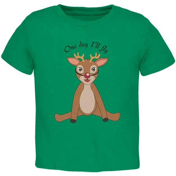 Christmas Baby Deer Fawn Toddler T Shirt Kelly Green 2T