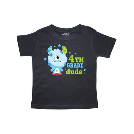 

Inktastic 4th Grade Dude with Cute Blue Monster Gift Toddler Boy Girl T-Shirt