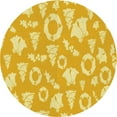 thumbnail image 1 of Ahgly Company Machine Washable Indoor Round Transitional Bold Yellow Area Rugs, 5' Round, 1 of 7