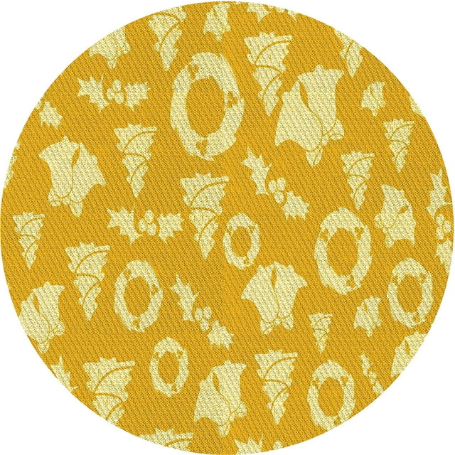Ahgly Company Tapis d'Intérieur Lavables en Machine, Carrés de Transition, Jaune Vif, 3' Carré