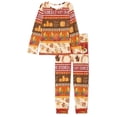 thumbnail image 4 of FKELYI Fall Farmhouse Long Sleeve Pj Size 5XL Breathable Thanksgiving Pumpkin Pajamas for Ladies Night Leisure Women Sleepwear 2 Piece, 4 of 5