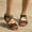 Khaki, variant on KIJBLAE Women's Plus Size Roman Wraparound Strap Sandals, Soft Sole Slimming Design, Breathable Comfortable Beach Summer Daily Shoes Khaki 36