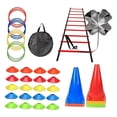 thumbnail image 3 of DYNWAVECA Agility Ladder Portable Staircase Balance Jumping Obstacles Adjustable Rungs 55 Piece Red, 3 of 10