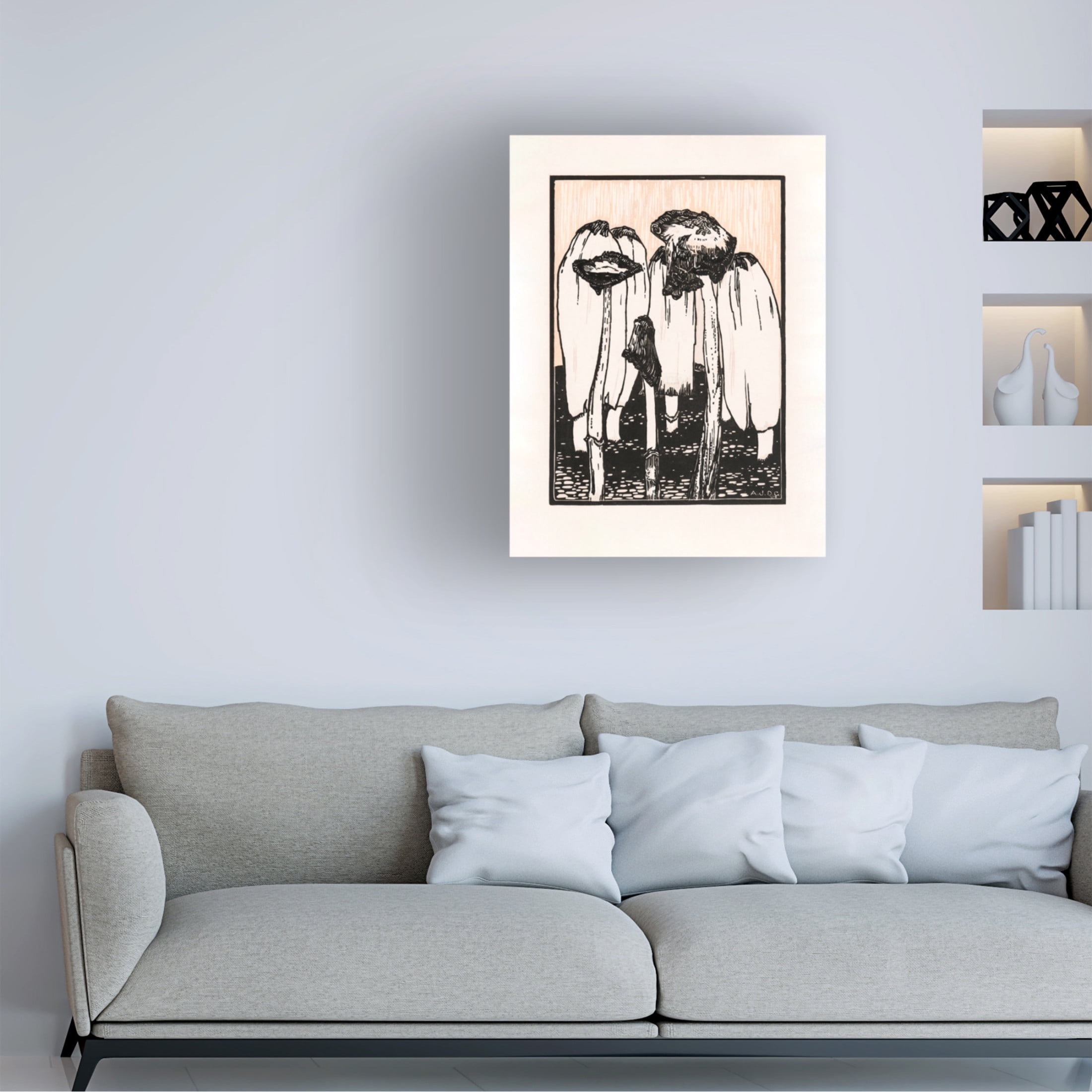 Trademark Fine Art Pictufy  Ink Mushrooms 1915 Canvas Wall Art