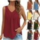 thumbnail image 1 of Sudadera con capucha gris con cremallera,Camiseta sin mangas con cuello en V para mujer, corte holgado informal, color liso, poliéster, ropa de verano, sopatenor, 1 of 8